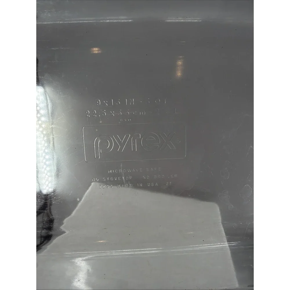 Pyrex 3 Qt Rectangle Glass Baking Dish, Dishwasher & Microwave Safe, 450°F 9x13